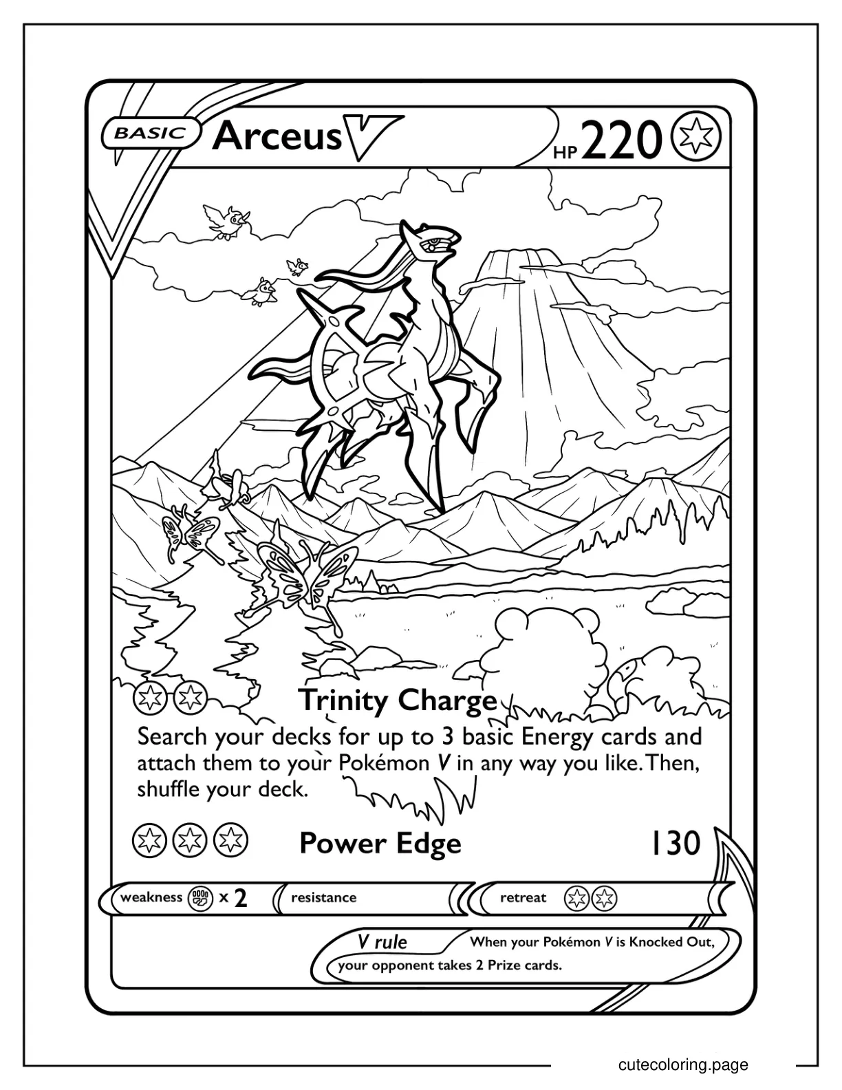 Arceus Trinity Charge Pokemon Card coloring page