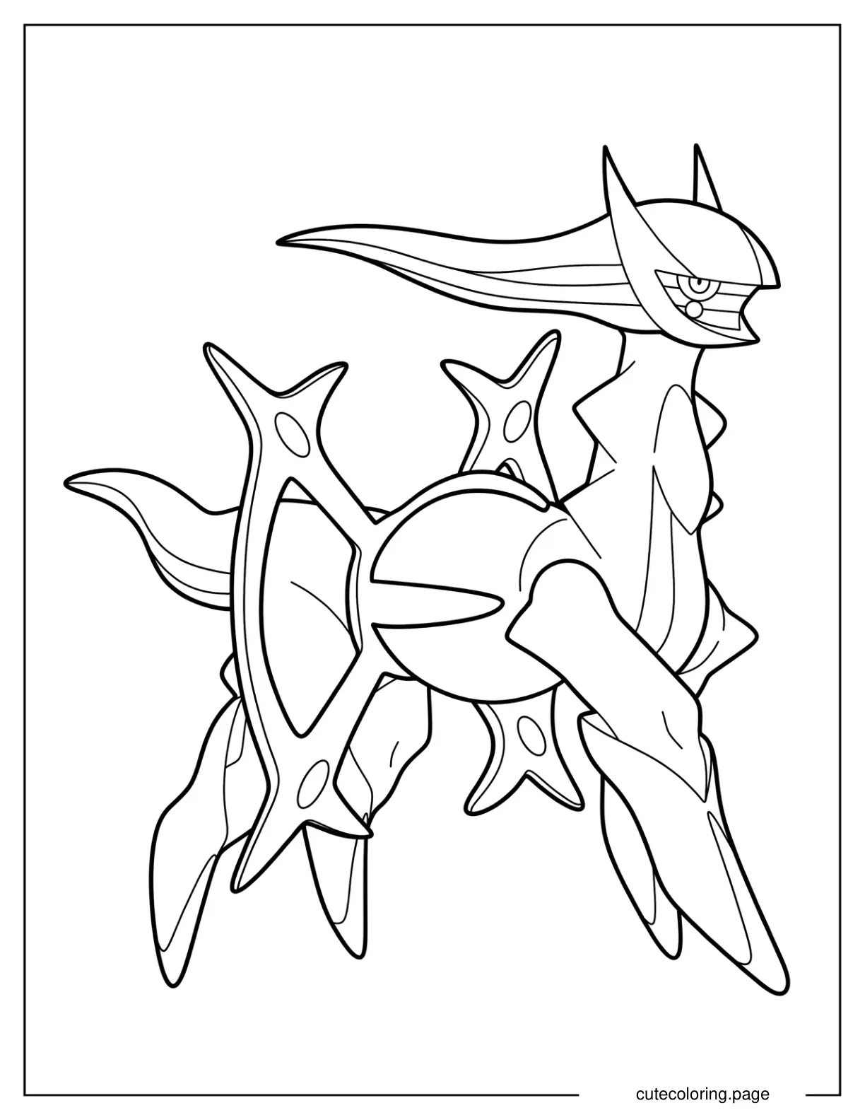 Elegant Arceus Villain Pokemon Coloring Page coloring page