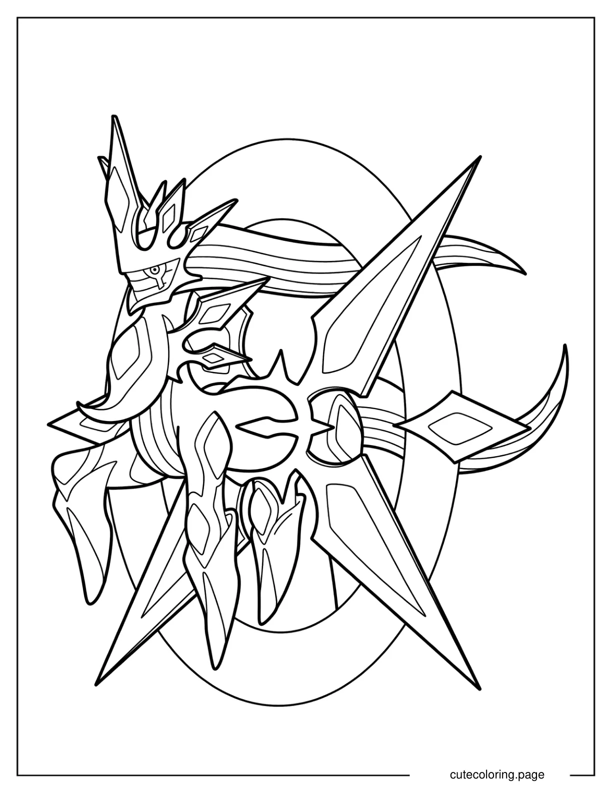 Mega Primal Arceus Outline Coloring Sheet for Kids coloring page