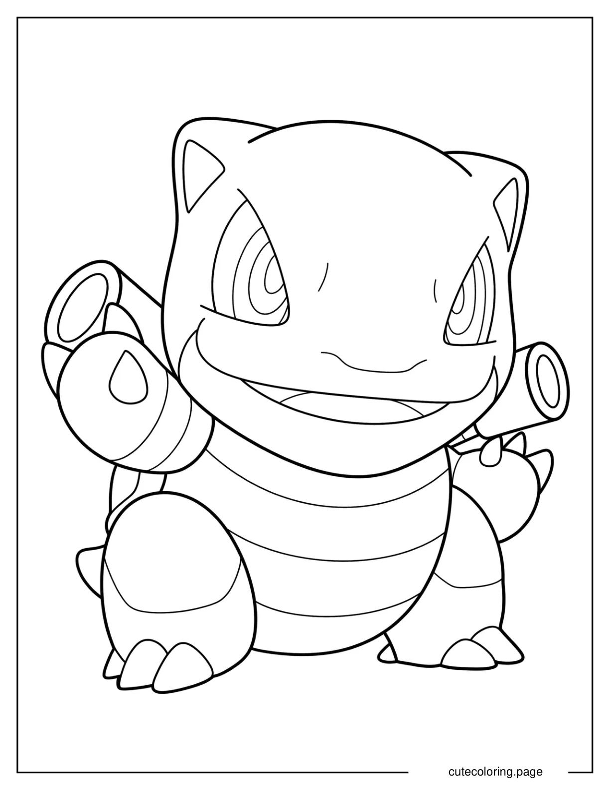 Chibi Mega Blastoise Coloring Page For Preschoolers coloring page