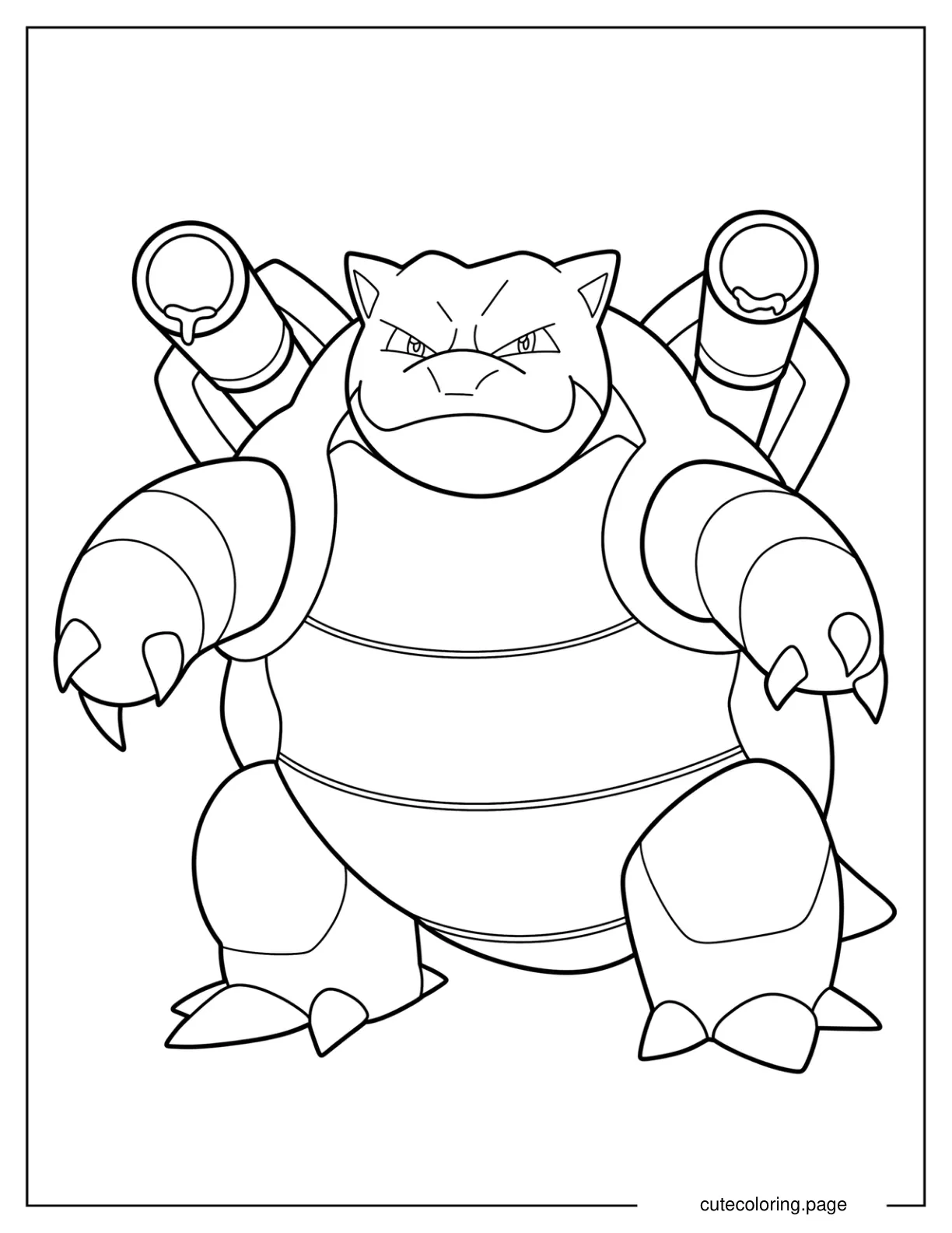 Easy Mega Blastoise Coloring Page For Kids coloring page