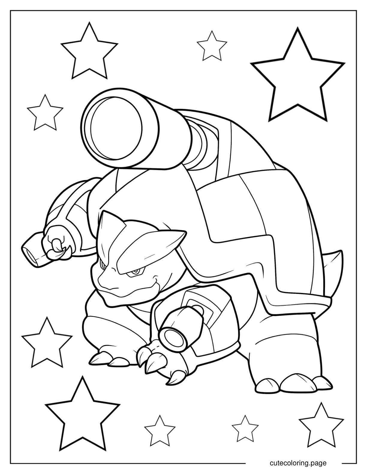 Simple Mega Y Blastoise Coloring Page coloring page