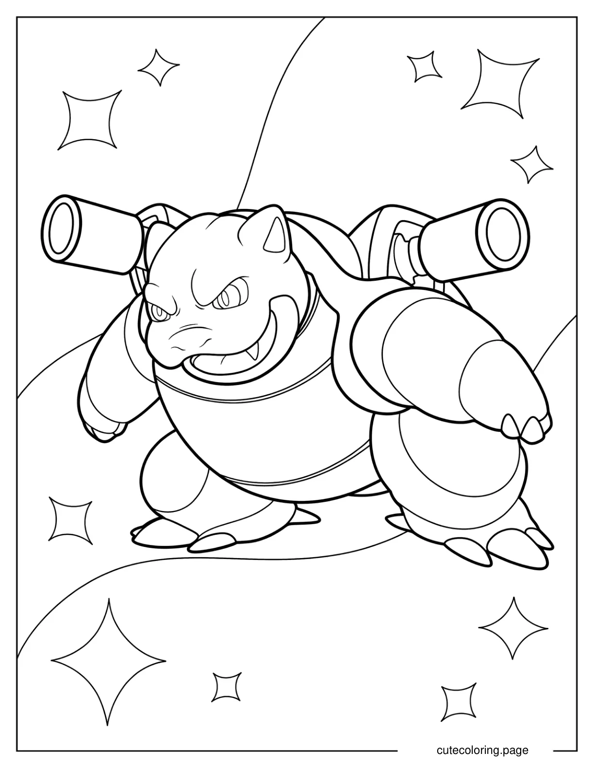 Smiling Mega Blastoise Coloring Sheet coloring page