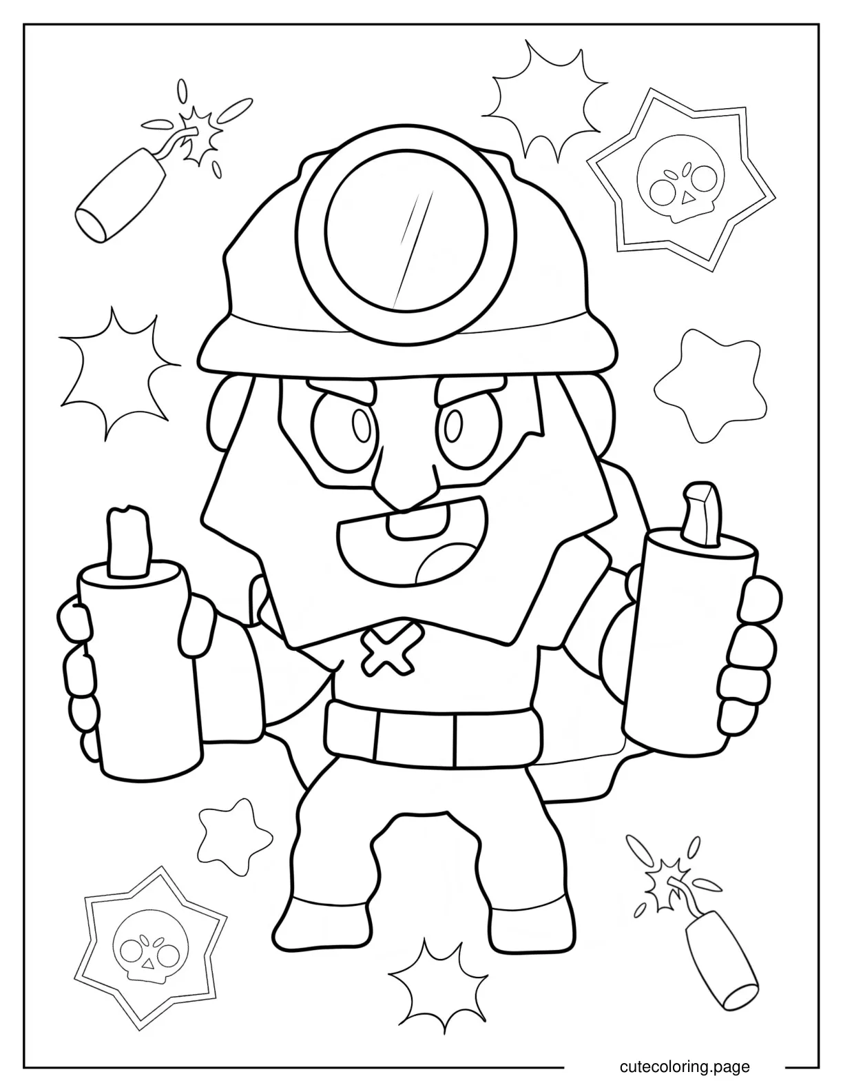 Brawl Stars Dynamike Holding Dynamites coloring page