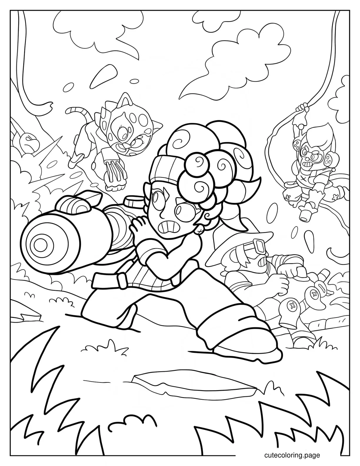 Brawl Stars Rumble Jungle coloring page