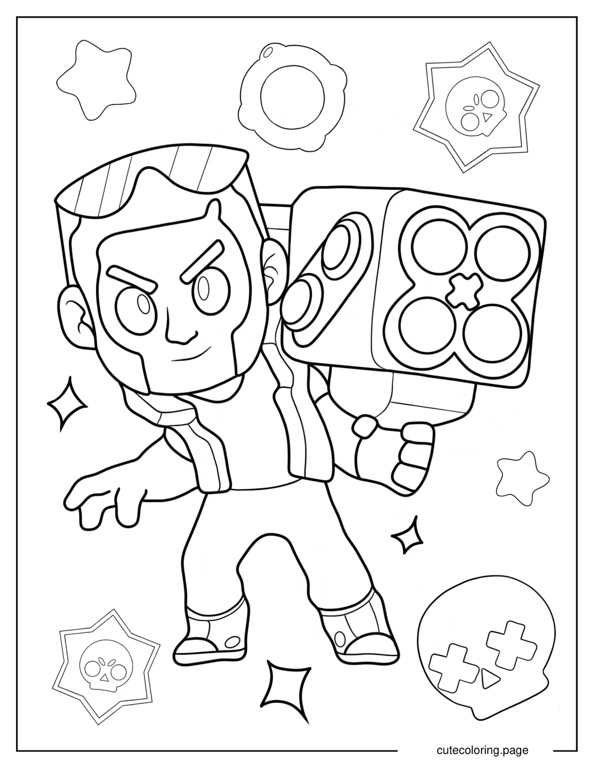 Brock Holding Up Gun coloring page