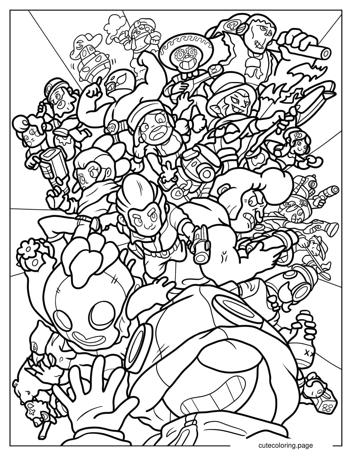 Detailed Brawl Star Brawlers Coloring Page coloring page