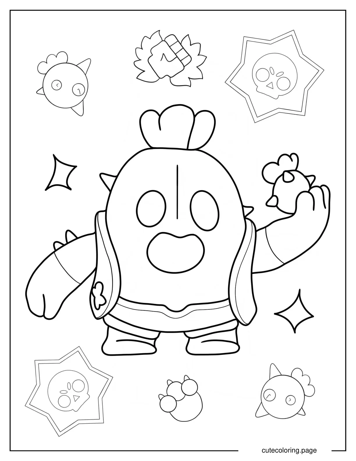 Kawaii Spike Coloring Page coloring page