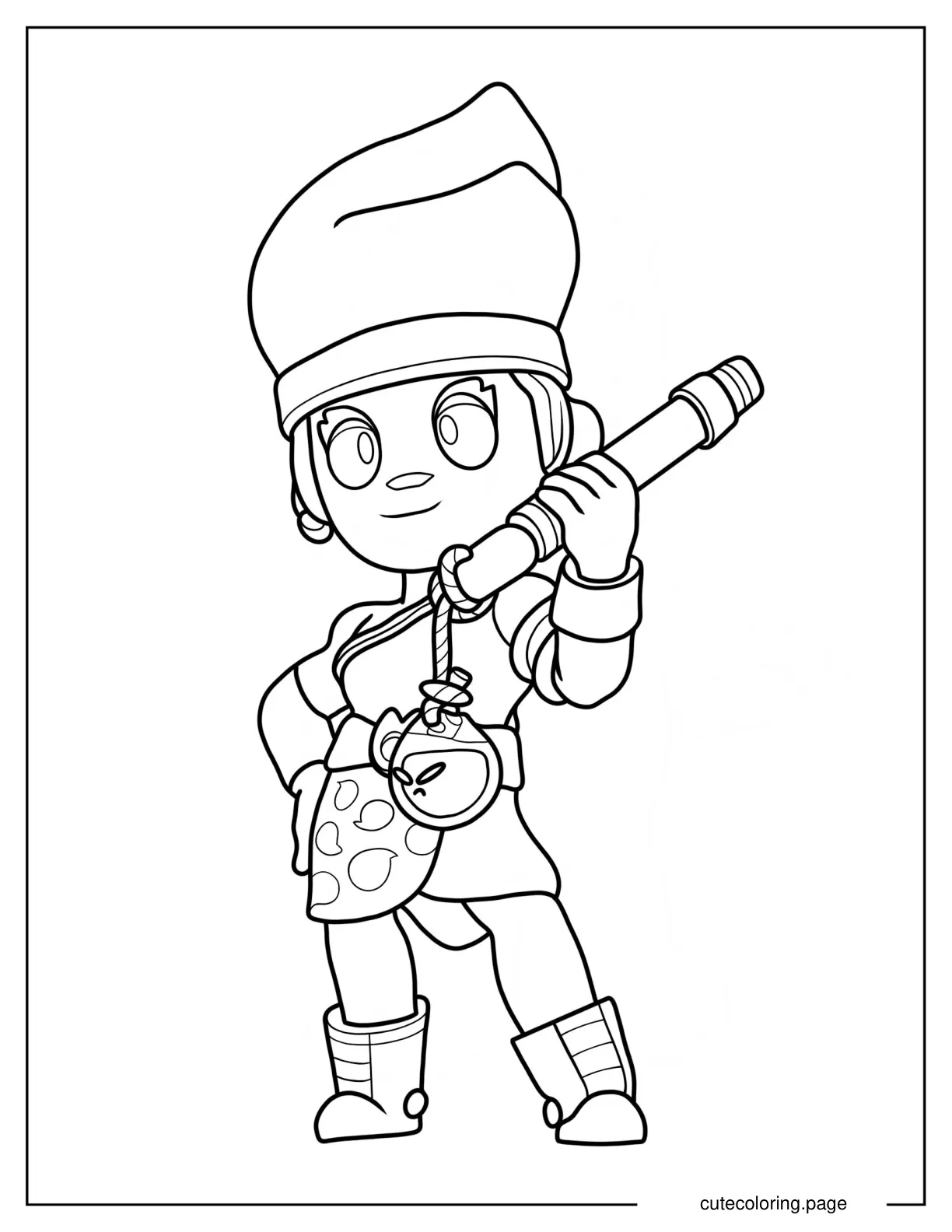 Simple Outline Of Brawl Stars Amber Coloring Page coloring page