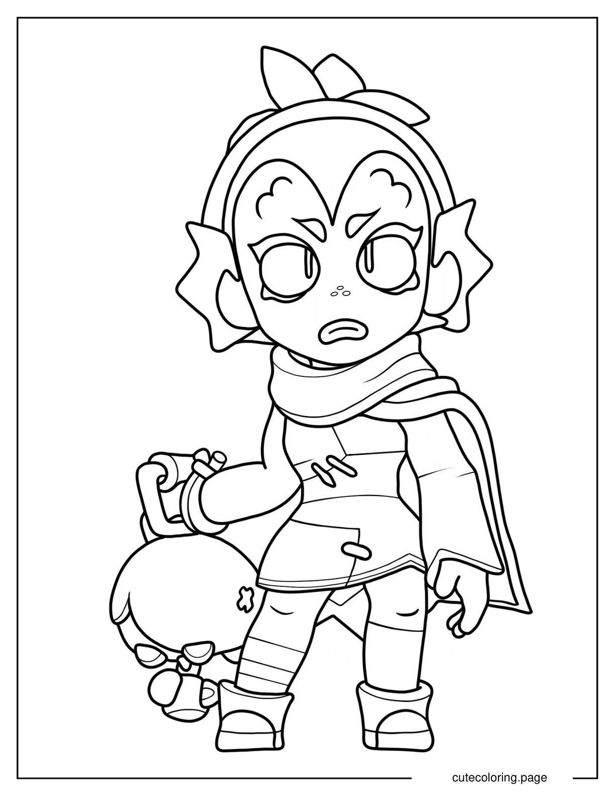 Willow Brawl Stars Outline Coloring Page For Kids coloring page