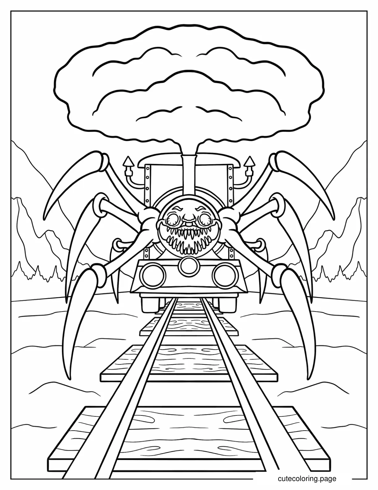 Choo Choo Charles Blowing Smoke coloring page