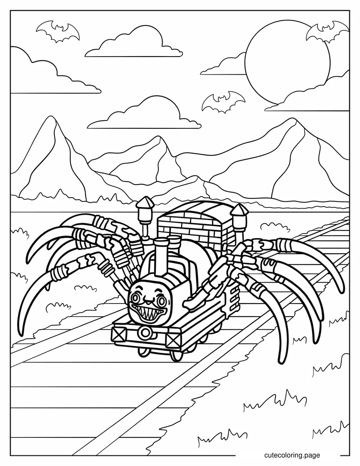 Choo Choo Charles In The Mountains coloring page