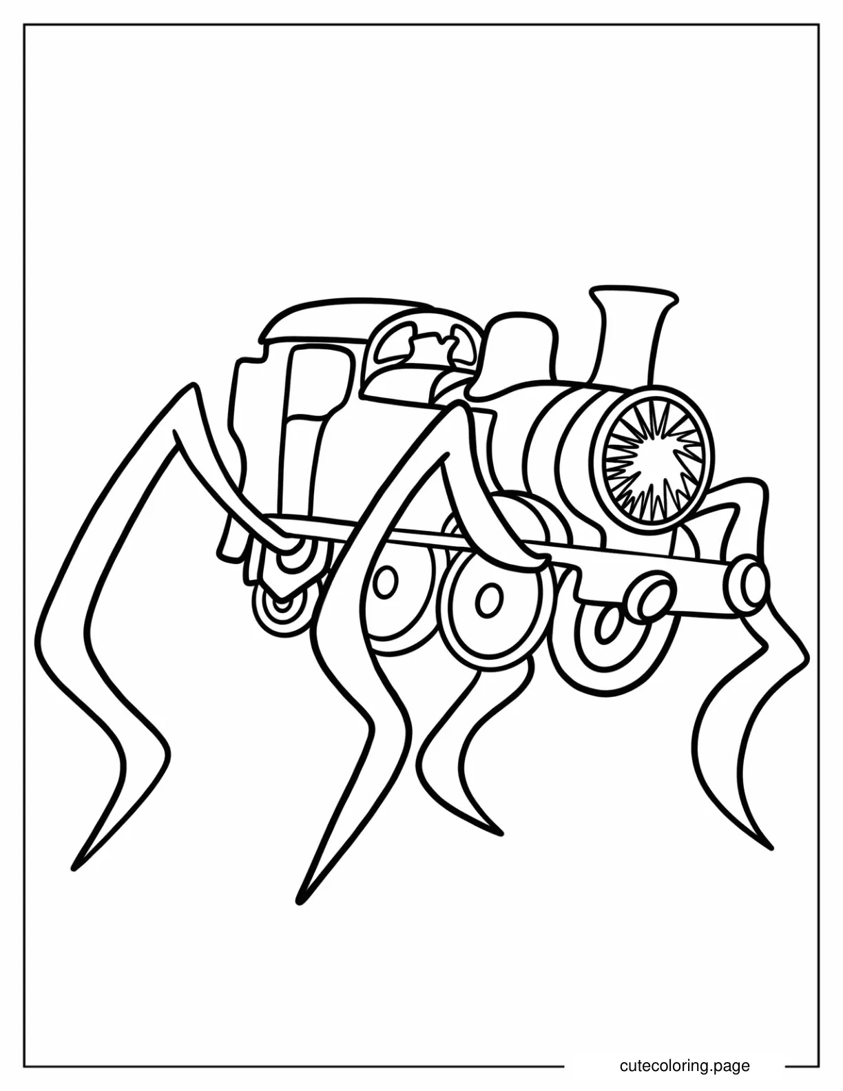 Choo Choo Charles Monster Coloring Page For Kids coloring page