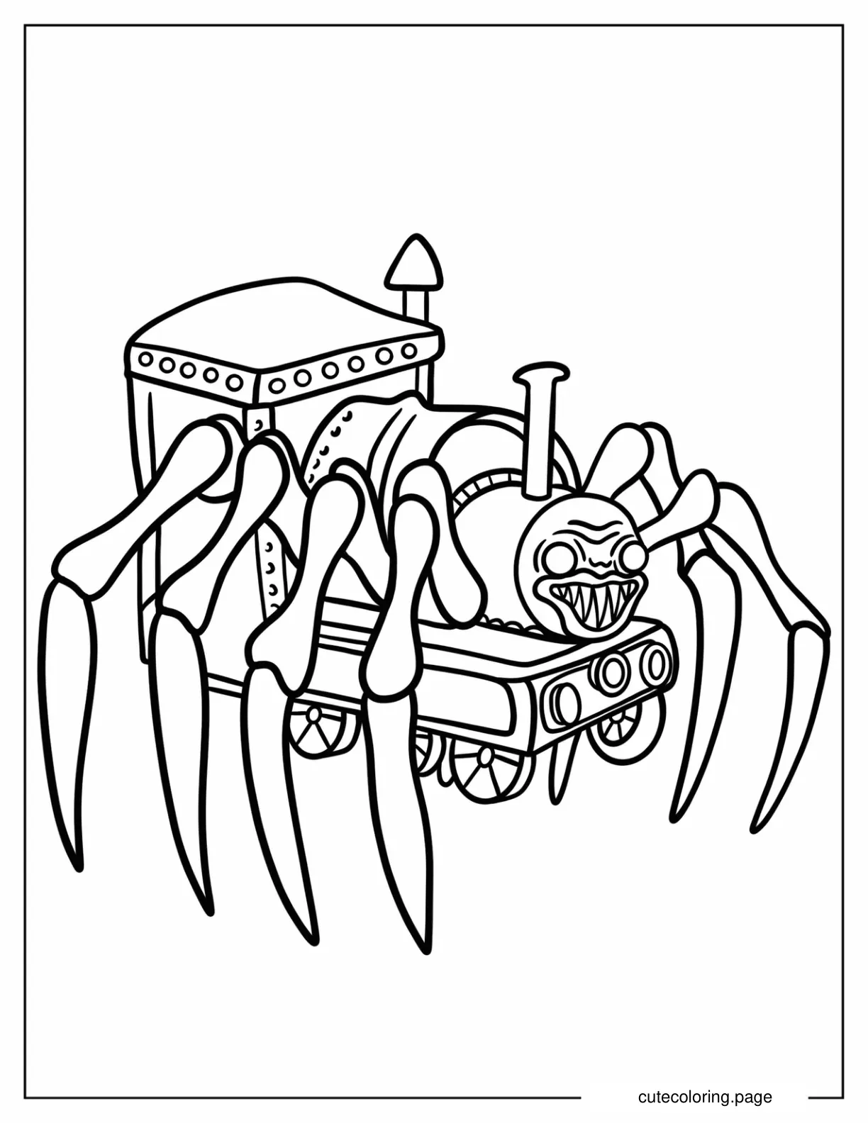 Easy Choo Choo Charles Coloring Page For Kids coloring page