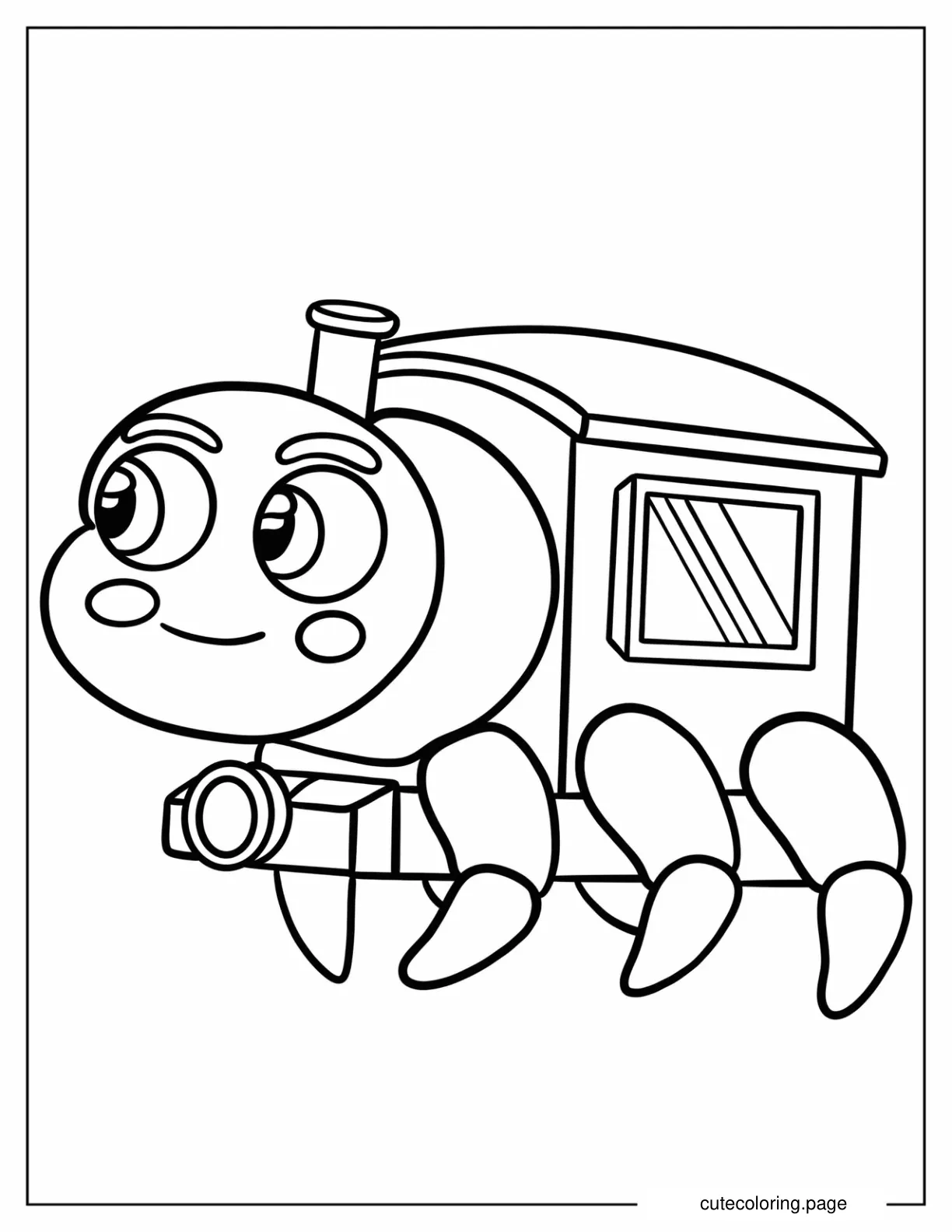 Kawaii Choo Choo Charles Coloring Sheet coloring page