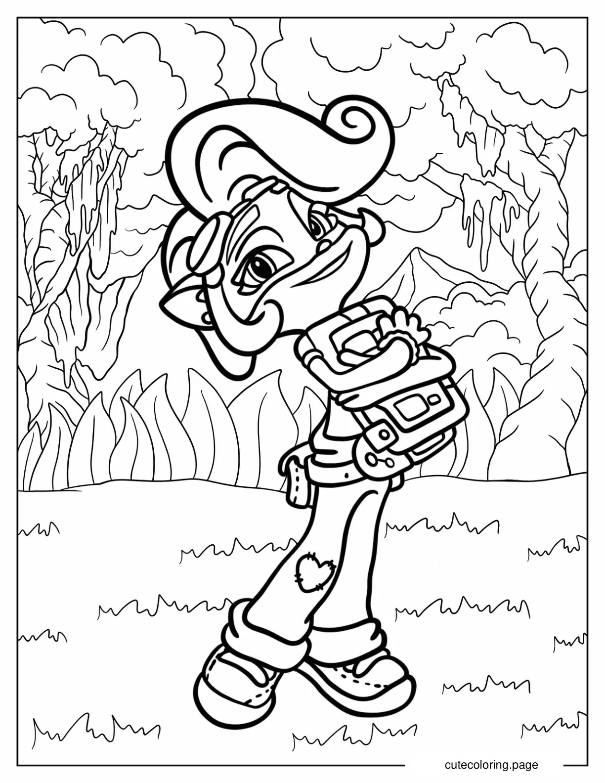 Coco Bandicoot Hugging A Book Coloring Page coloring page