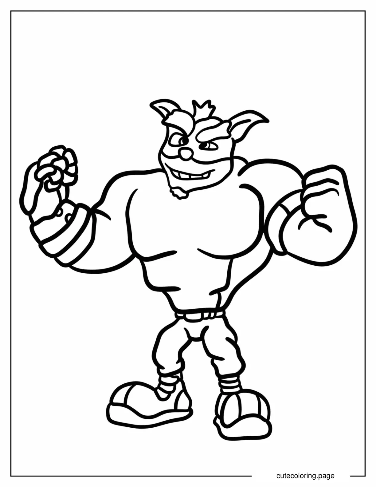 Crunch Bandicoot Outline Coloring Sheet coloring page