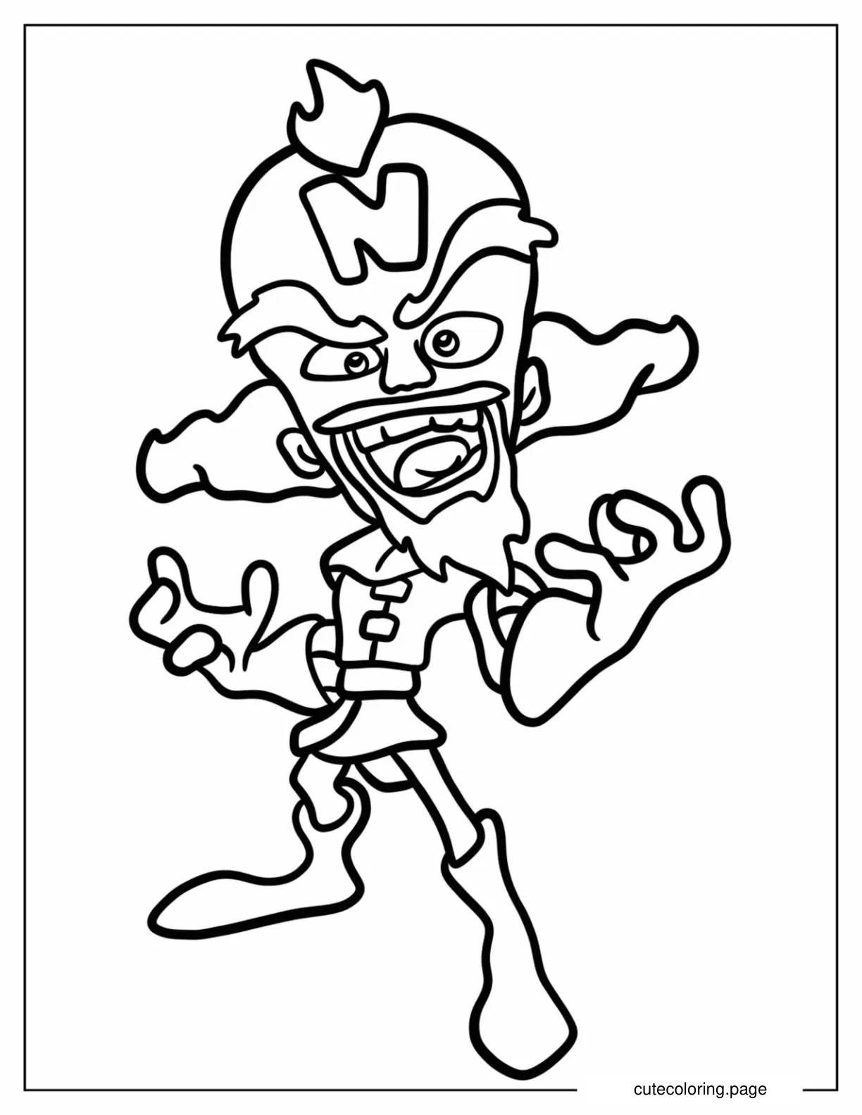 Easy Evil Doctor Neo Cortex Coloring Page For Kids coloring page