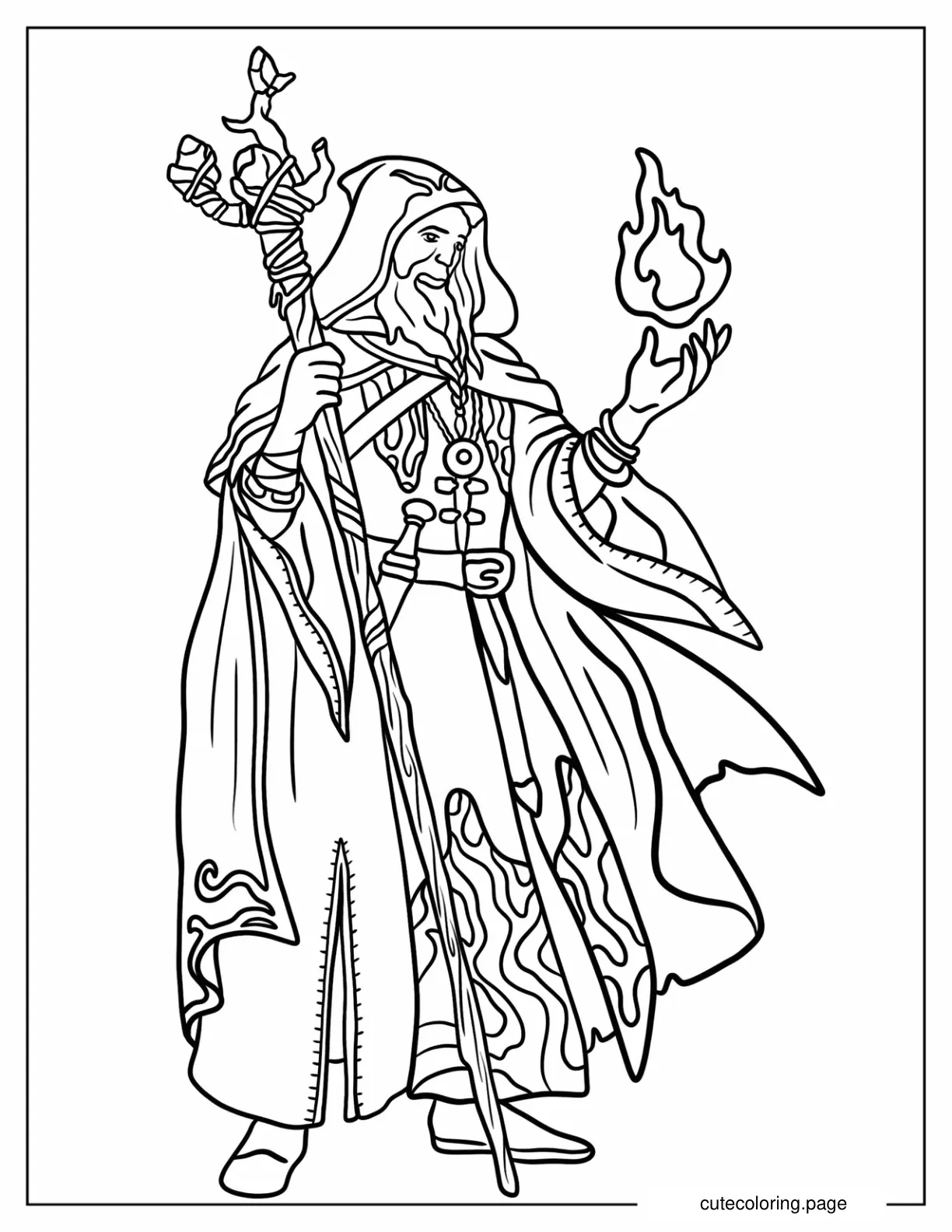 Chronurgy Wizard Holding Glame Outline Coloring Page coloring page