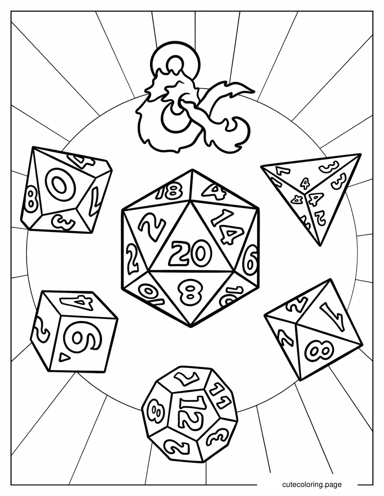 Dungeons And Dragons Dice coloring page