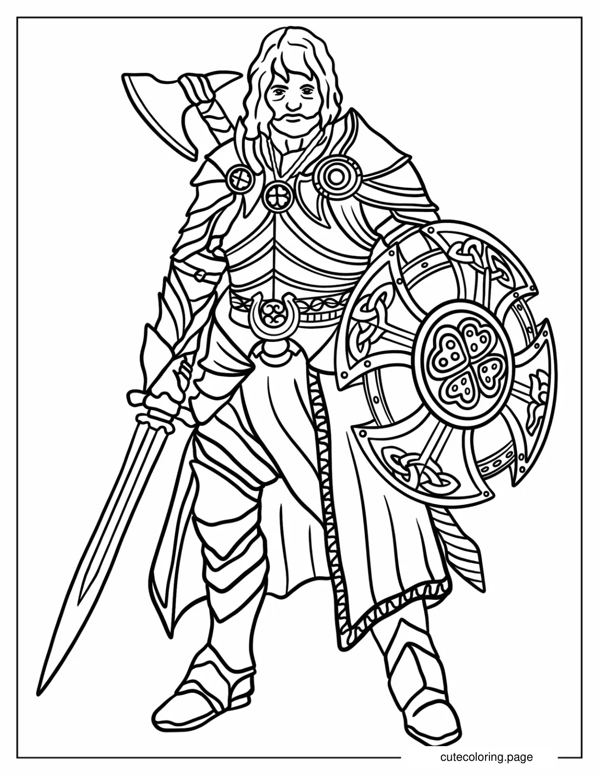 Dungeons And Dragons Fighter In Full Gear Coloring Page coloring page