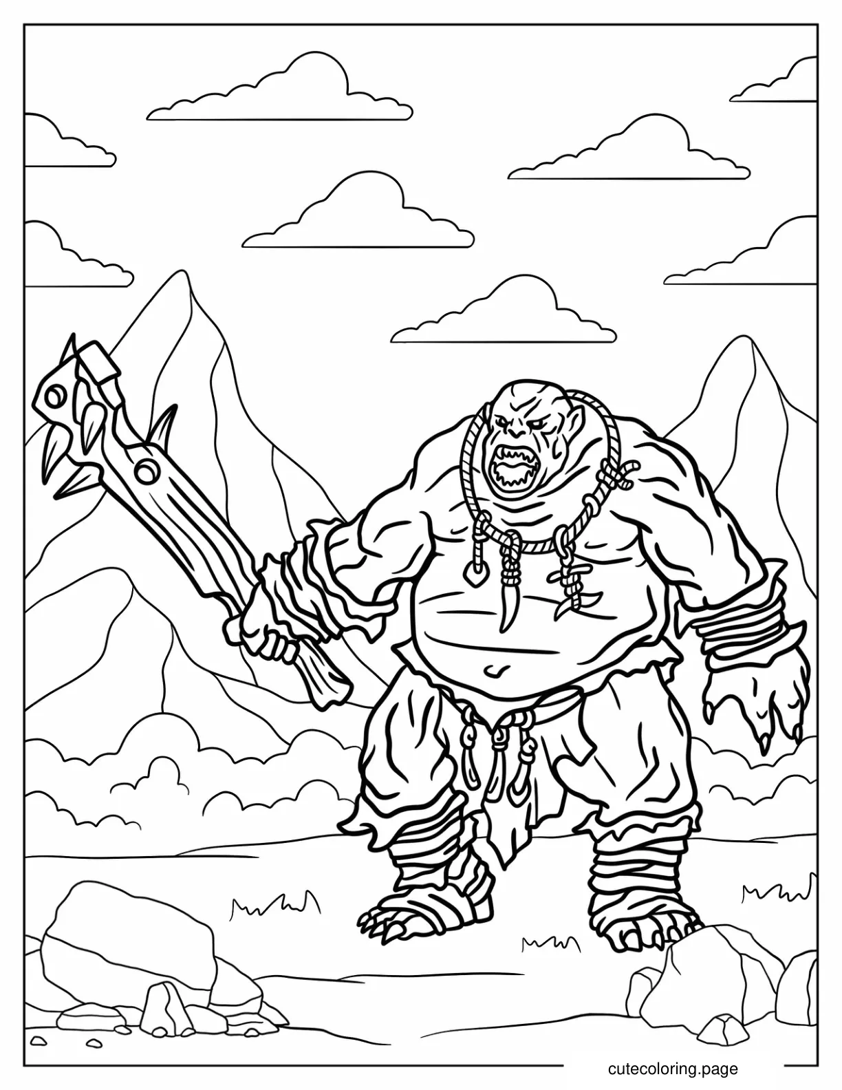 Dungeons And Dragons Hill Ogre Coloring Page coloring page