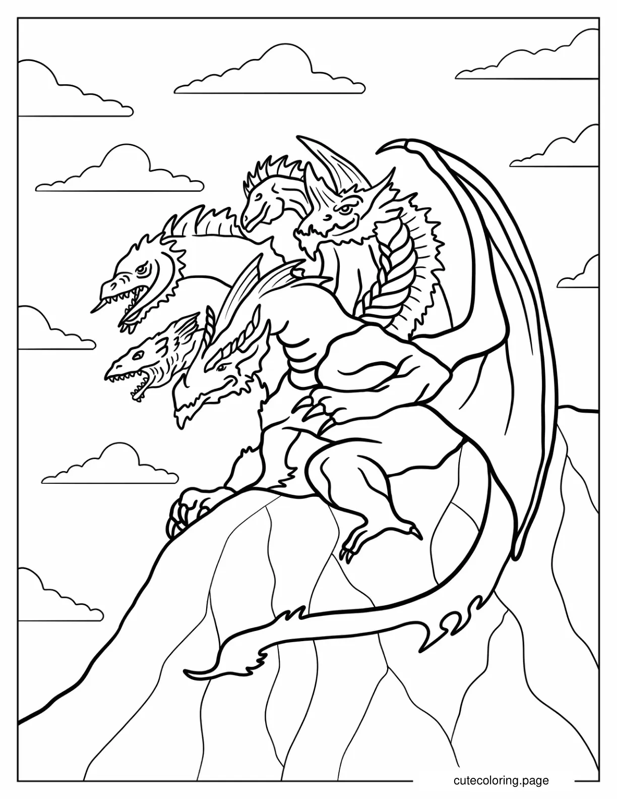 Dungeons And Dragons Tiamat Coloring Page coloring page