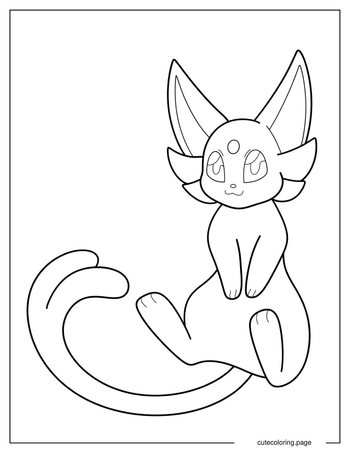 Adorable Espeon Coloring Sheet For Kids coloring page