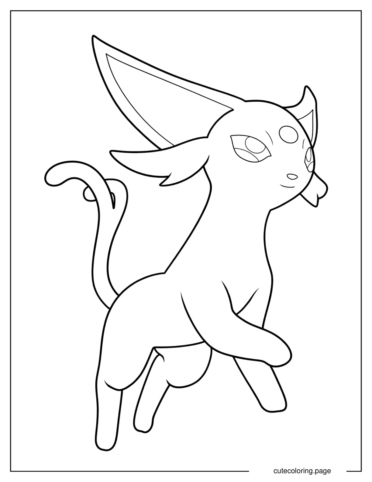 Easy Espeon Leaping Coloring Page coloring page