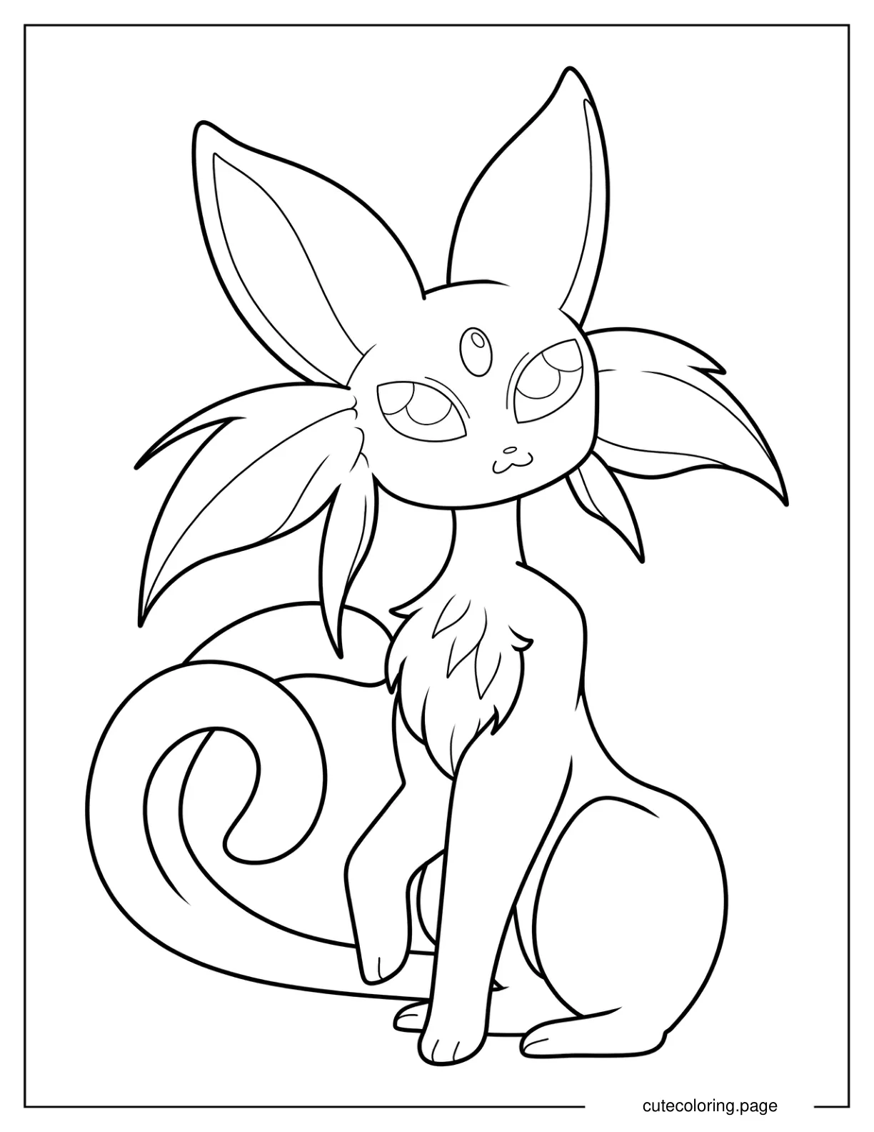 Furry Espeon Coloring Sheet coloring page