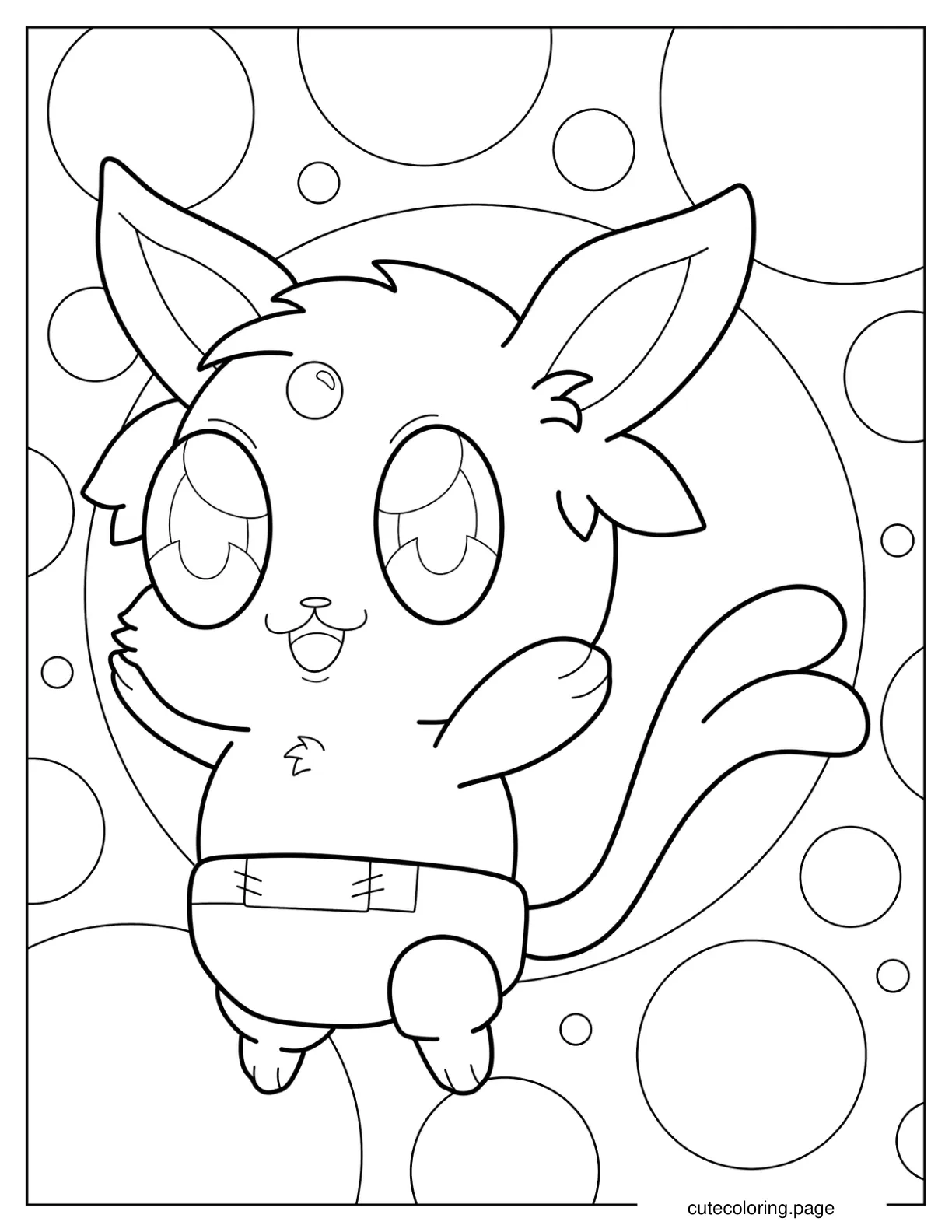 Kawaii Chibi Espeon In Diapers Coloring Sheet For Preschoolers coloring page