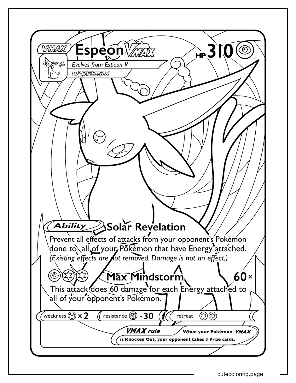 Max Mindstorm Espeon Pokemon Card coloring page