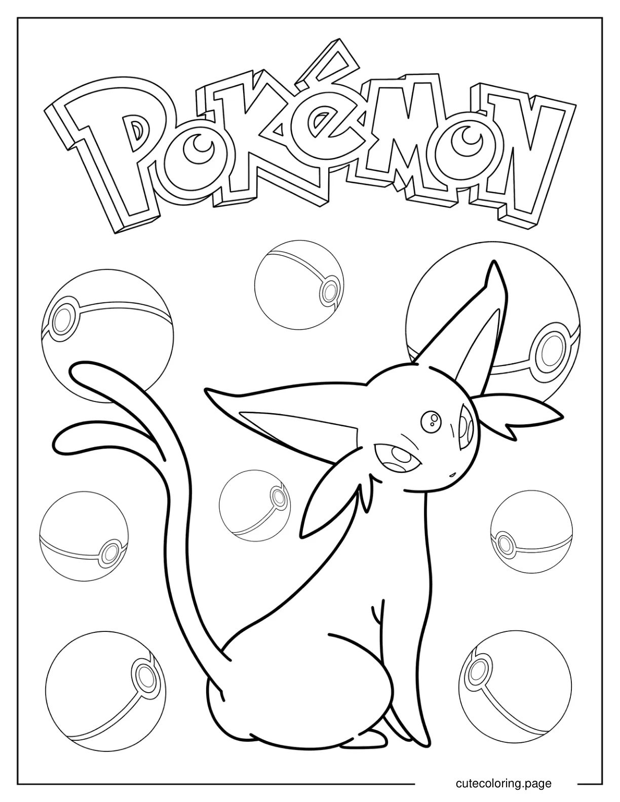 Pokemon Espeon Poster coloring page