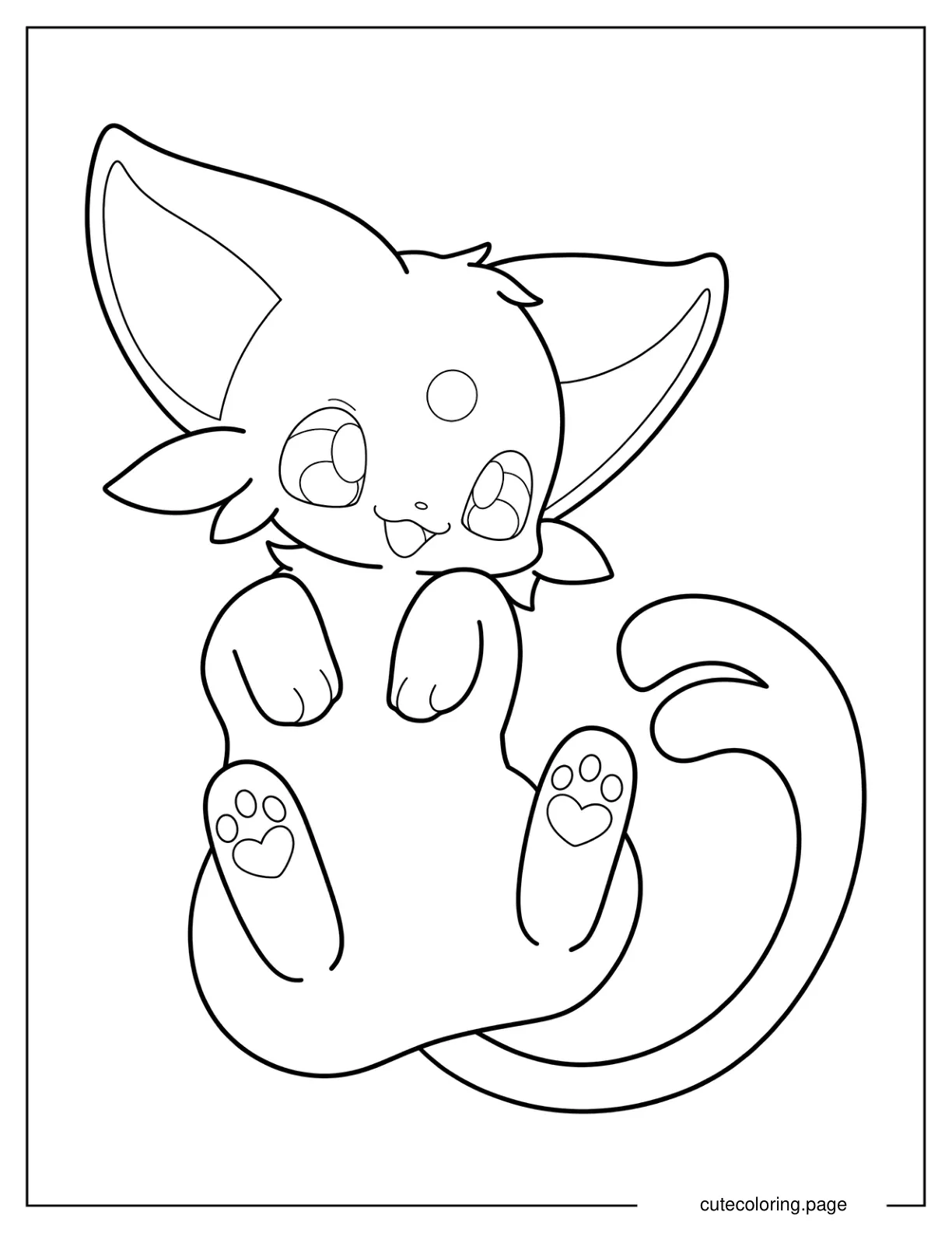 Simple Espeon Outline Coloring Page For Preschoolers coloring page