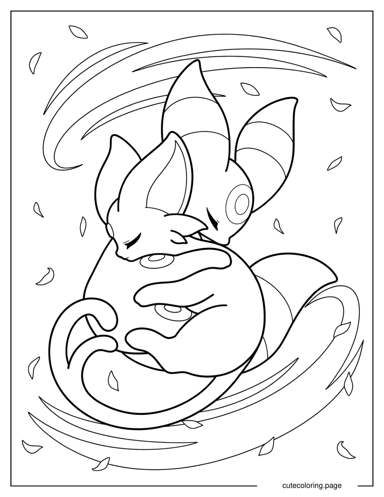 Umbreon Hugging Espeon coloring page