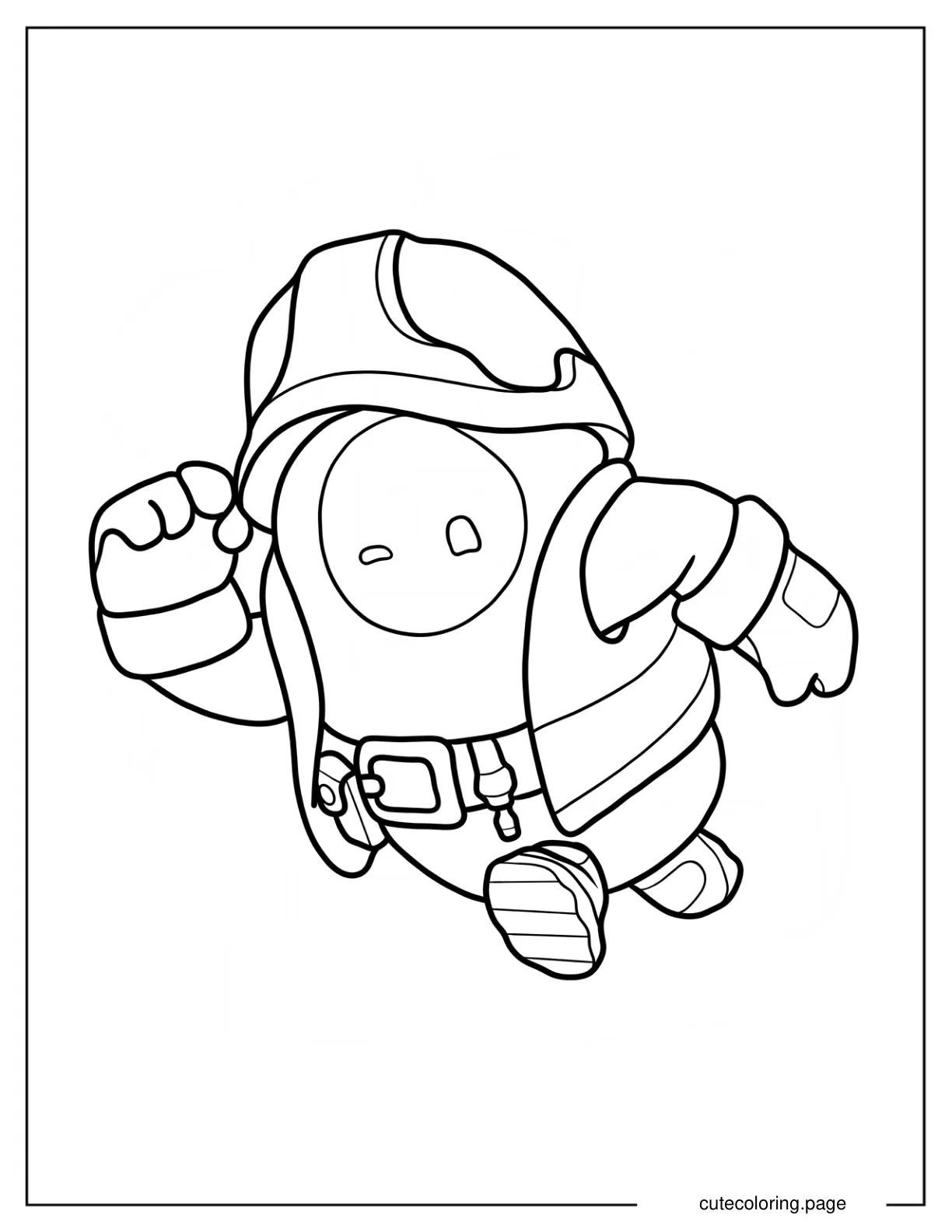 Fall Guys Bean In Builder Costume Coloring Sheet coloring page