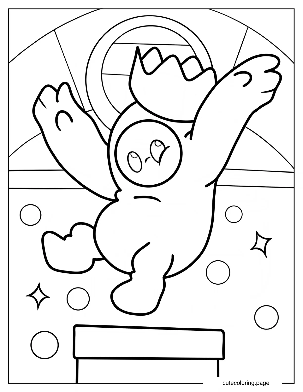 Pink Fall Guys Bean Wearing A Crown Coloring Page For Preschoolers coloring page