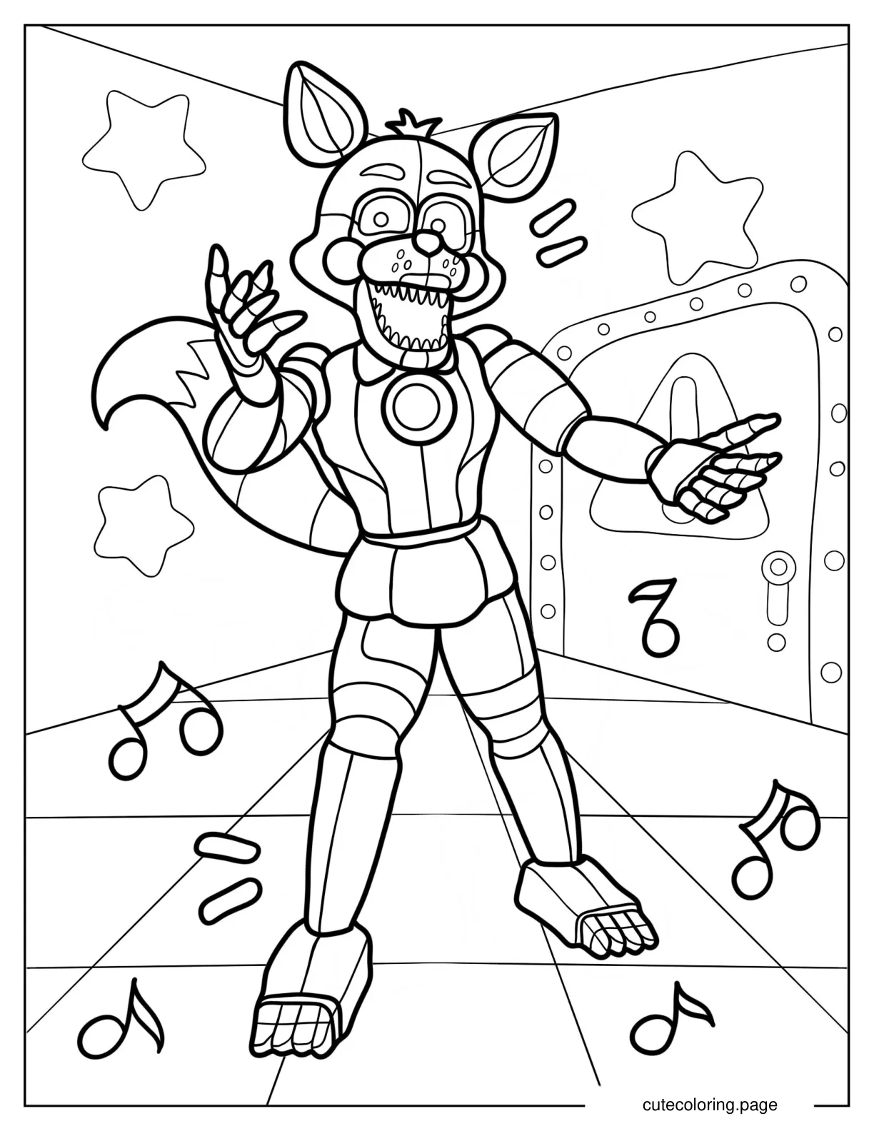 Detailed Lolbit Coloring Sheet coloring page