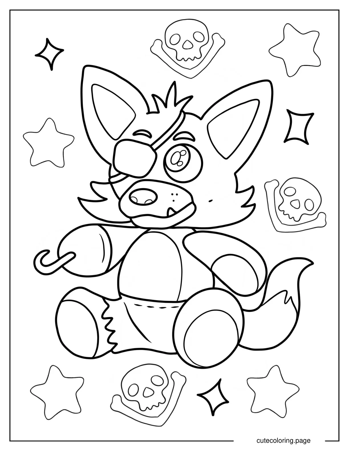 Five Night At Freddie_s Pirate Foxy Coloring Sheet coloring page