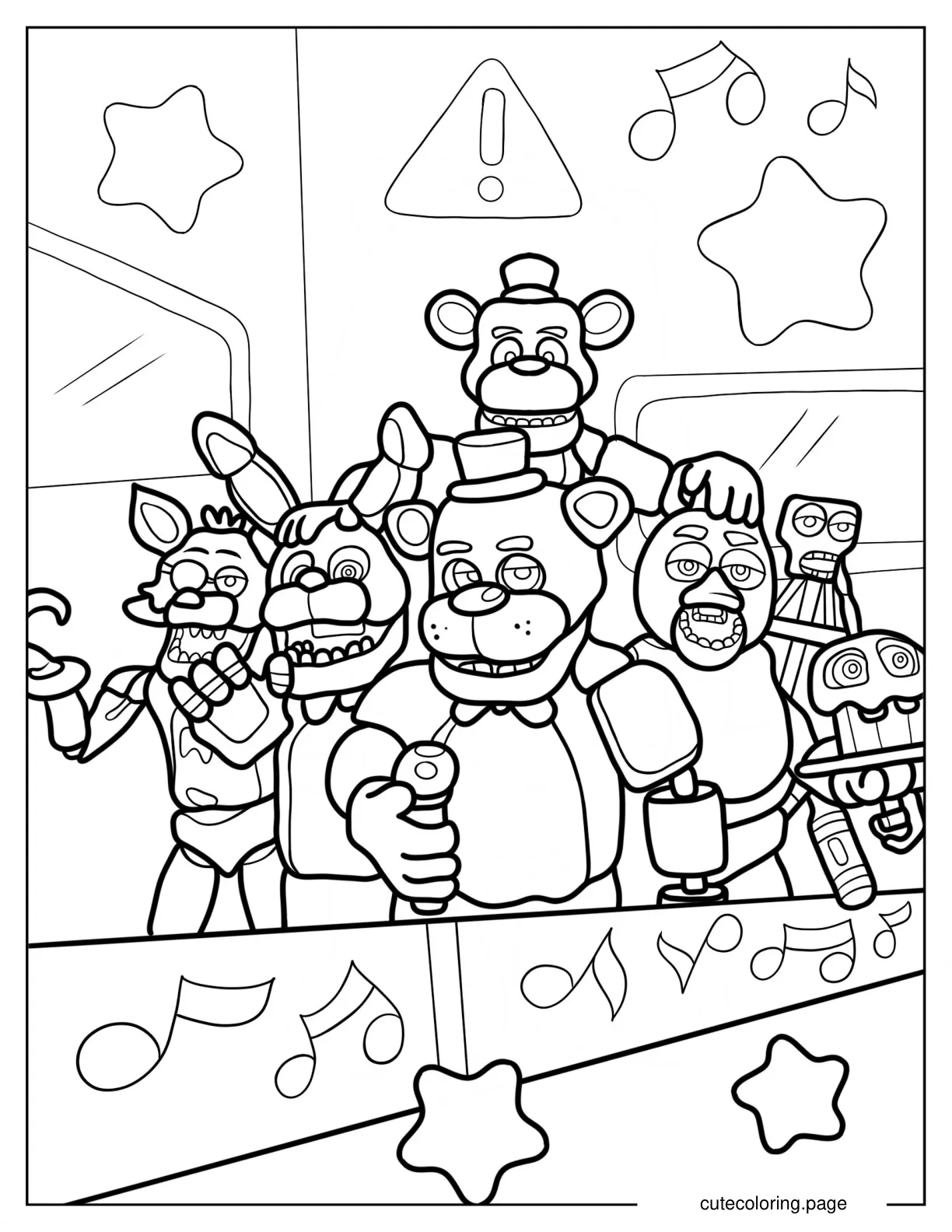 Five Night At Freddy_s Poster Coloring Page coloring page