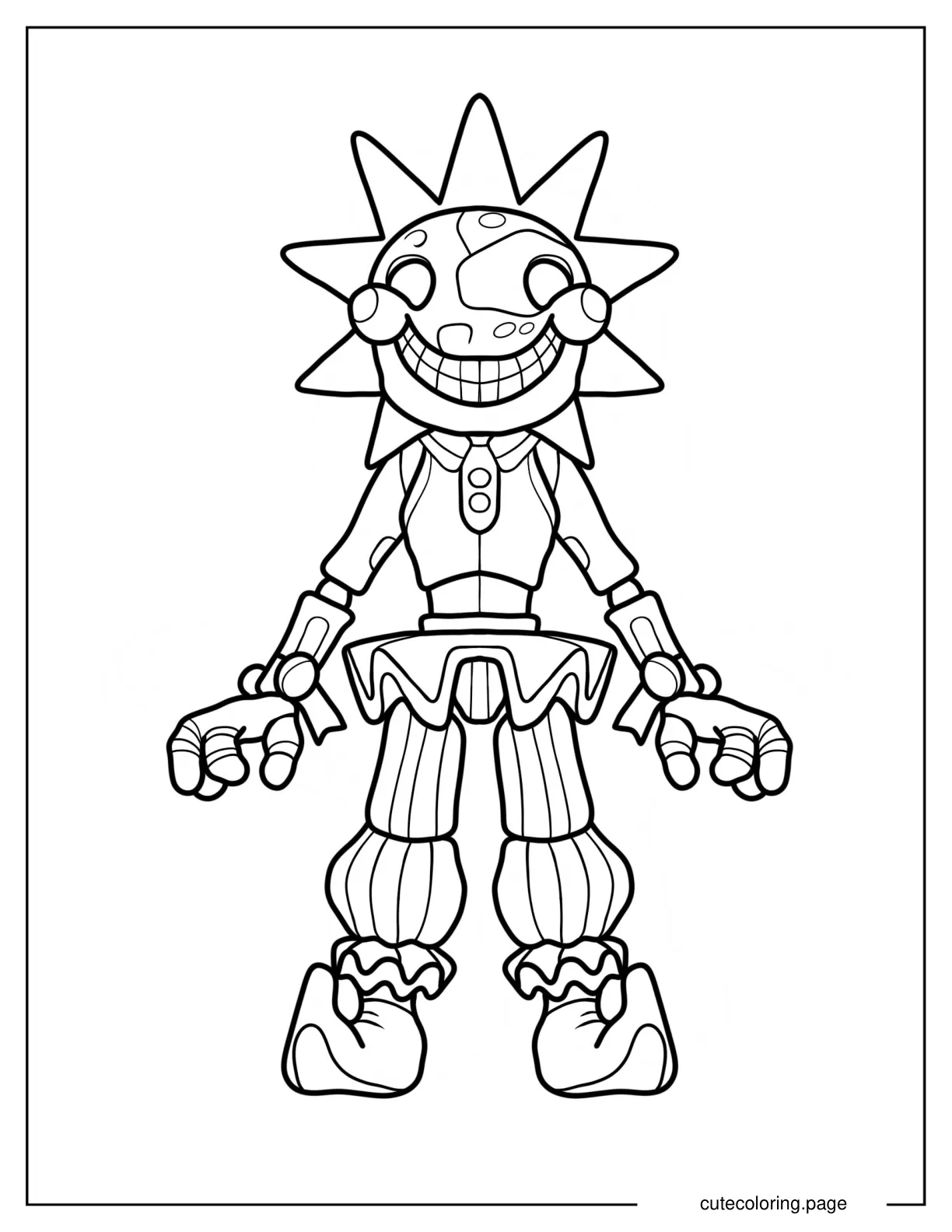 Five Night At Freddy_s Sun Daycare Attendant Coloring Sheet coloring page