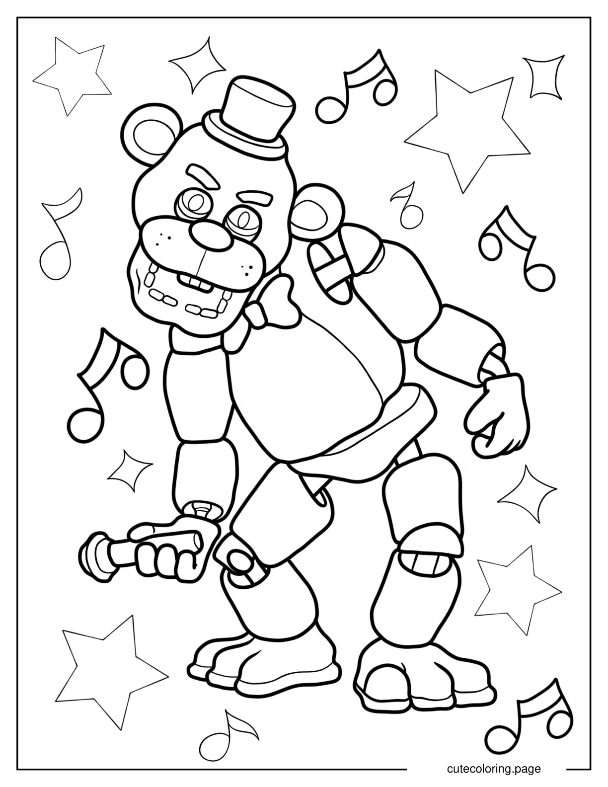 Golden Freddy Coloring Page For Kids coloring page