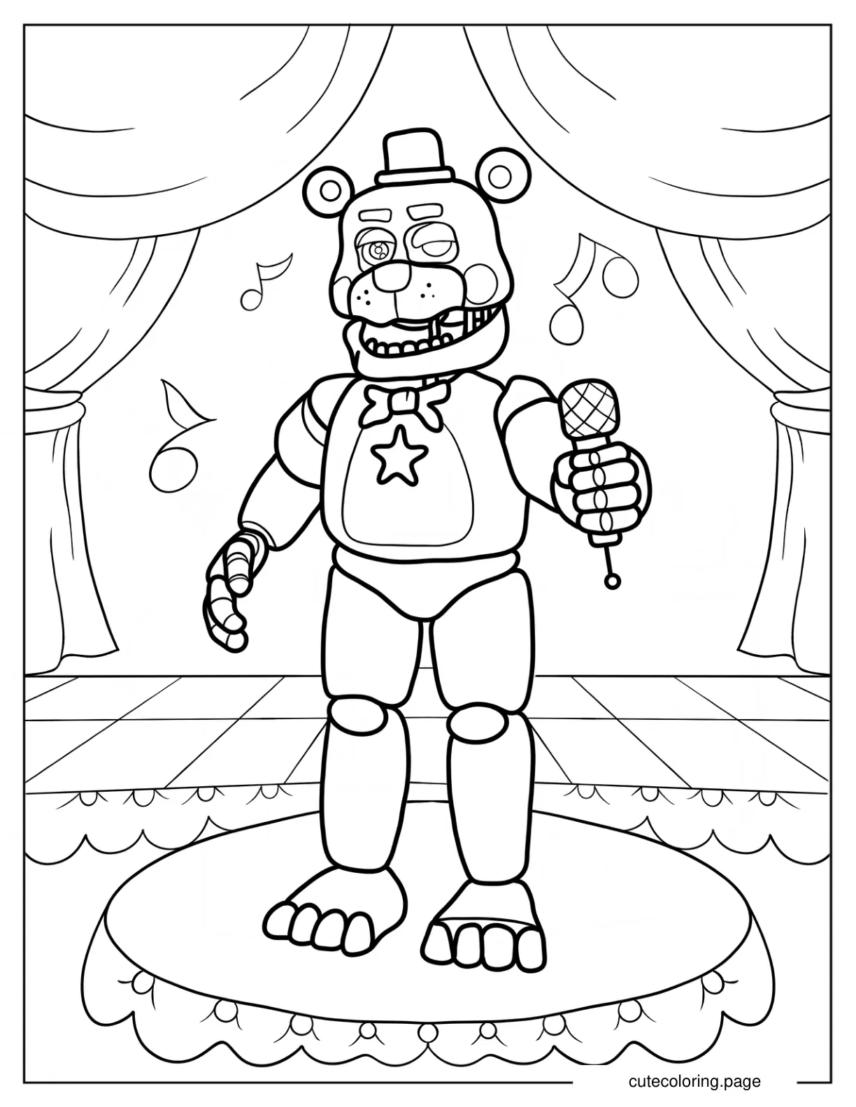 Lefty From Five Nights At Freddy_s On Stage coloring page