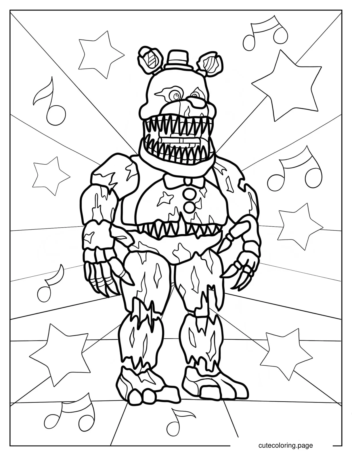 Nightmare Fredbear coloring page