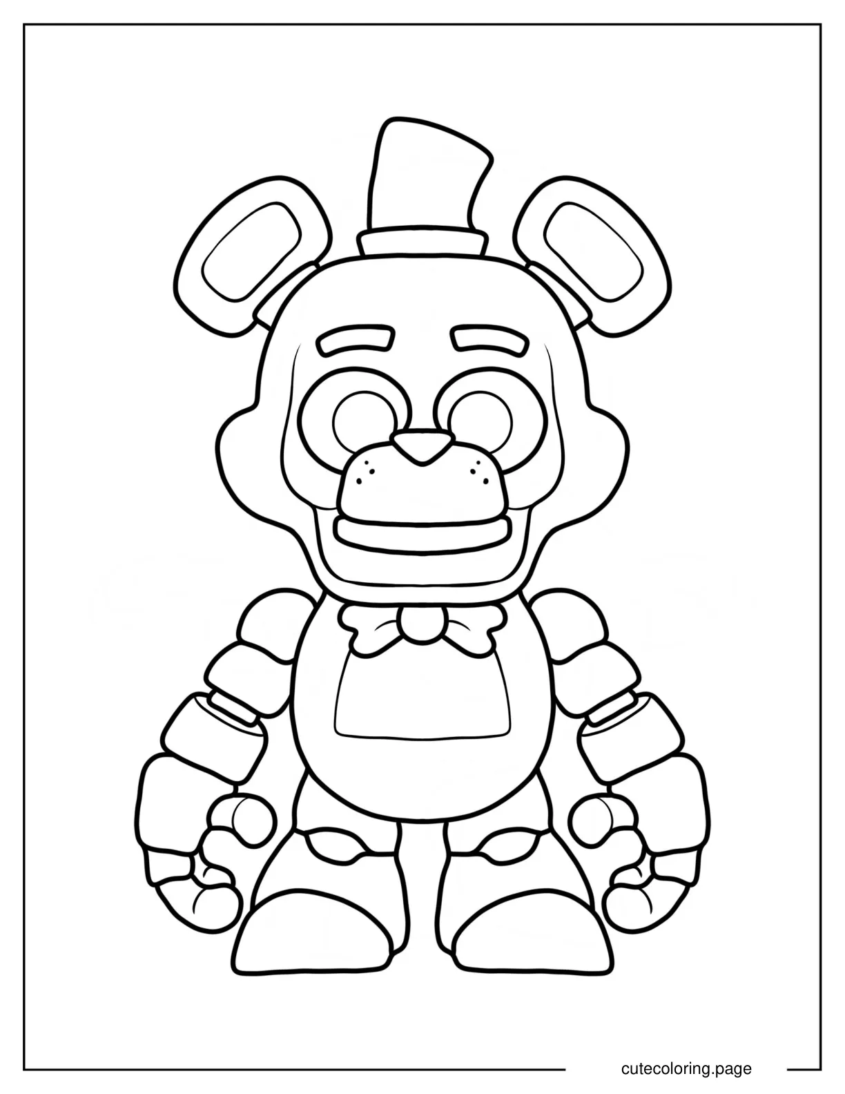 Simple Freddy Fazbear Outline Coloring Sheet coloring page