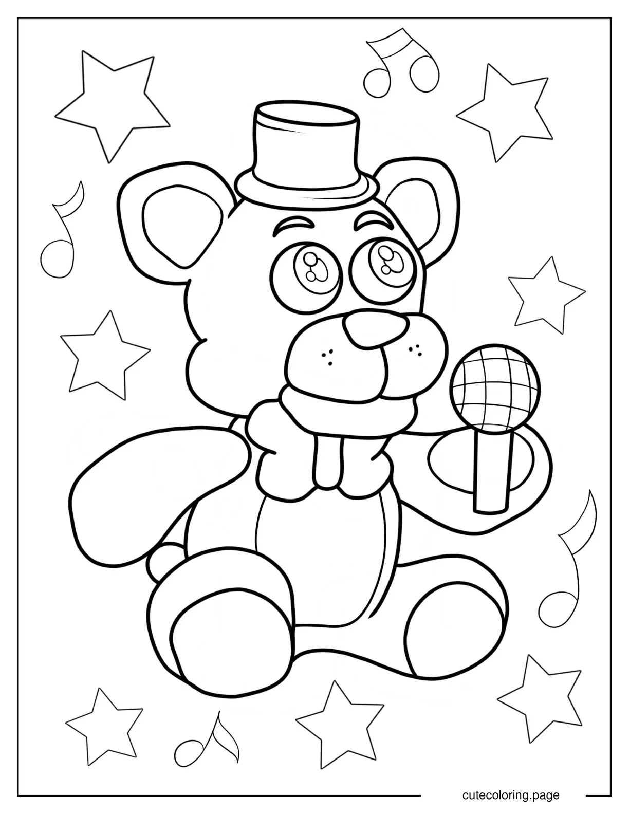 Smiling Freddy Fazbear Coloring Sheet coloring page