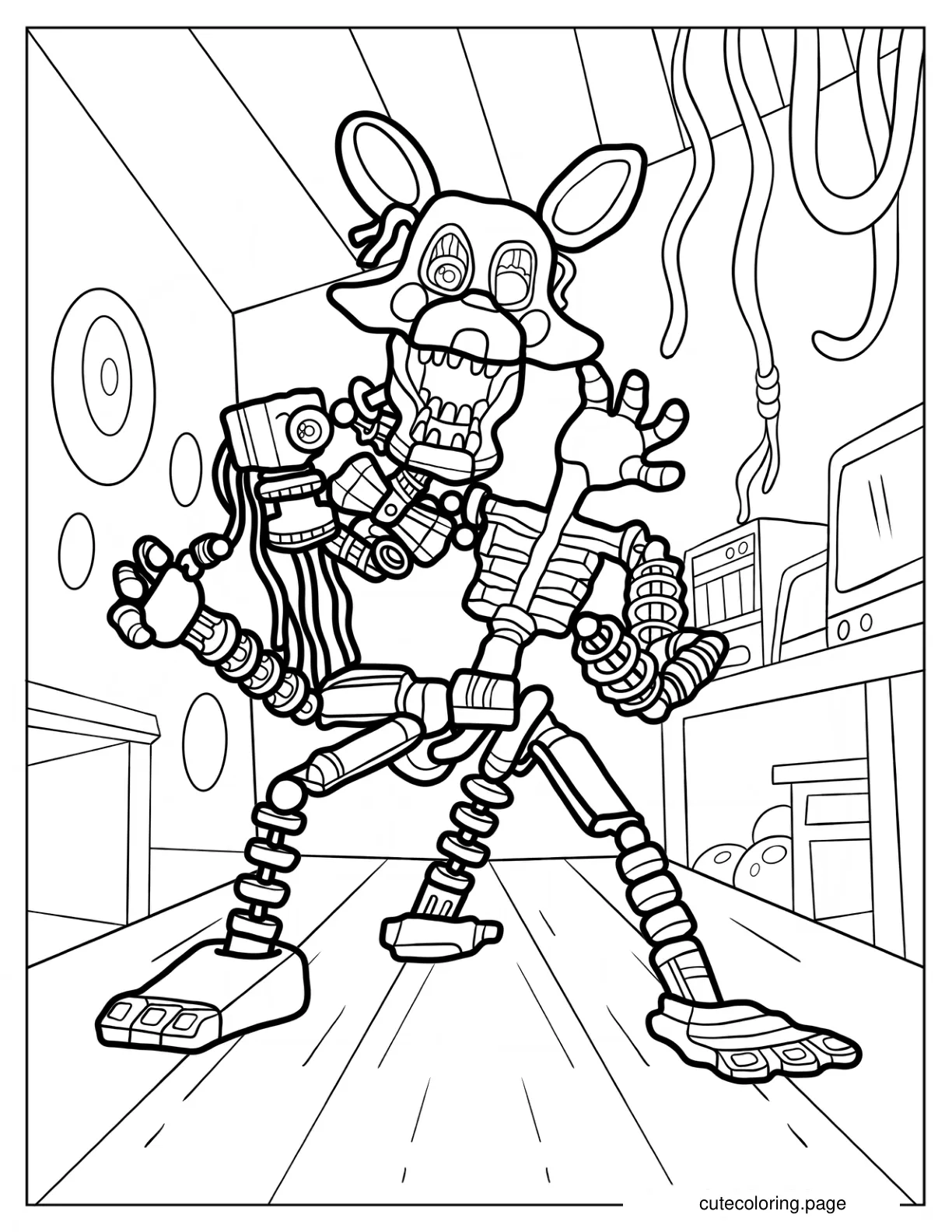 Terrifying Mangle Coloring Sheet For Kids coloring page