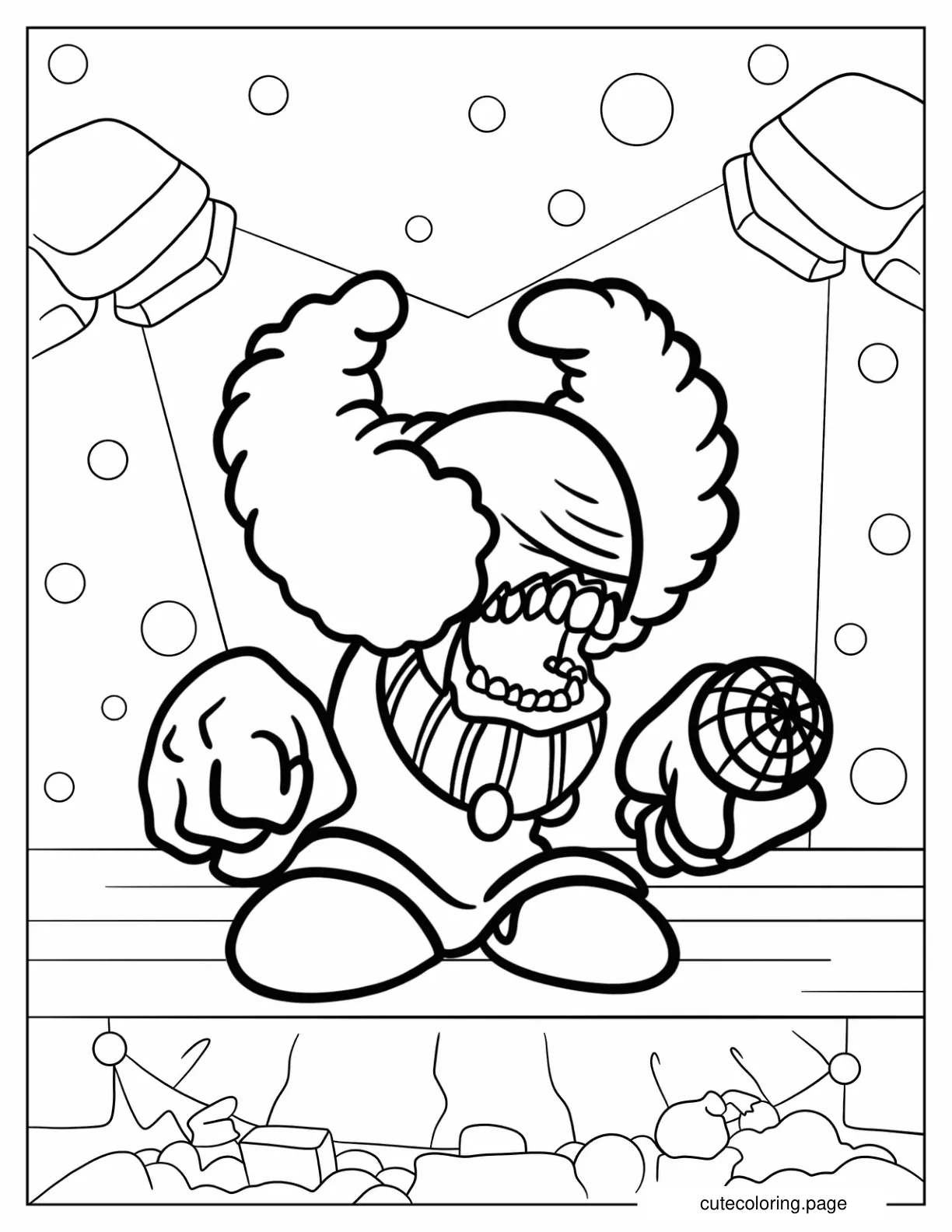 Friday Night Funkin Tricky The Clown Coloring Sheet For Kids coloring page