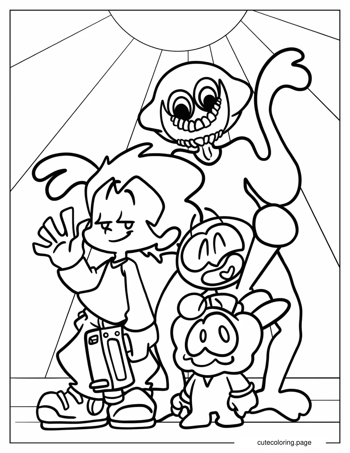 Pico Spooky Kids And Lemon Demon Coloring Sheet For Kids coloring page