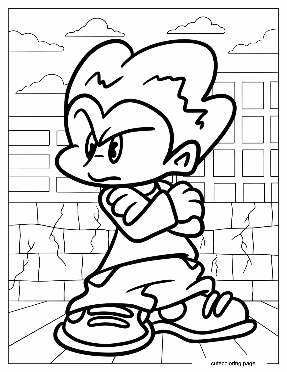 Pouting Pico With Folded Arms coloring page